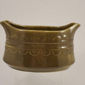 Homer Laughlin Granada green gravy boat vintage